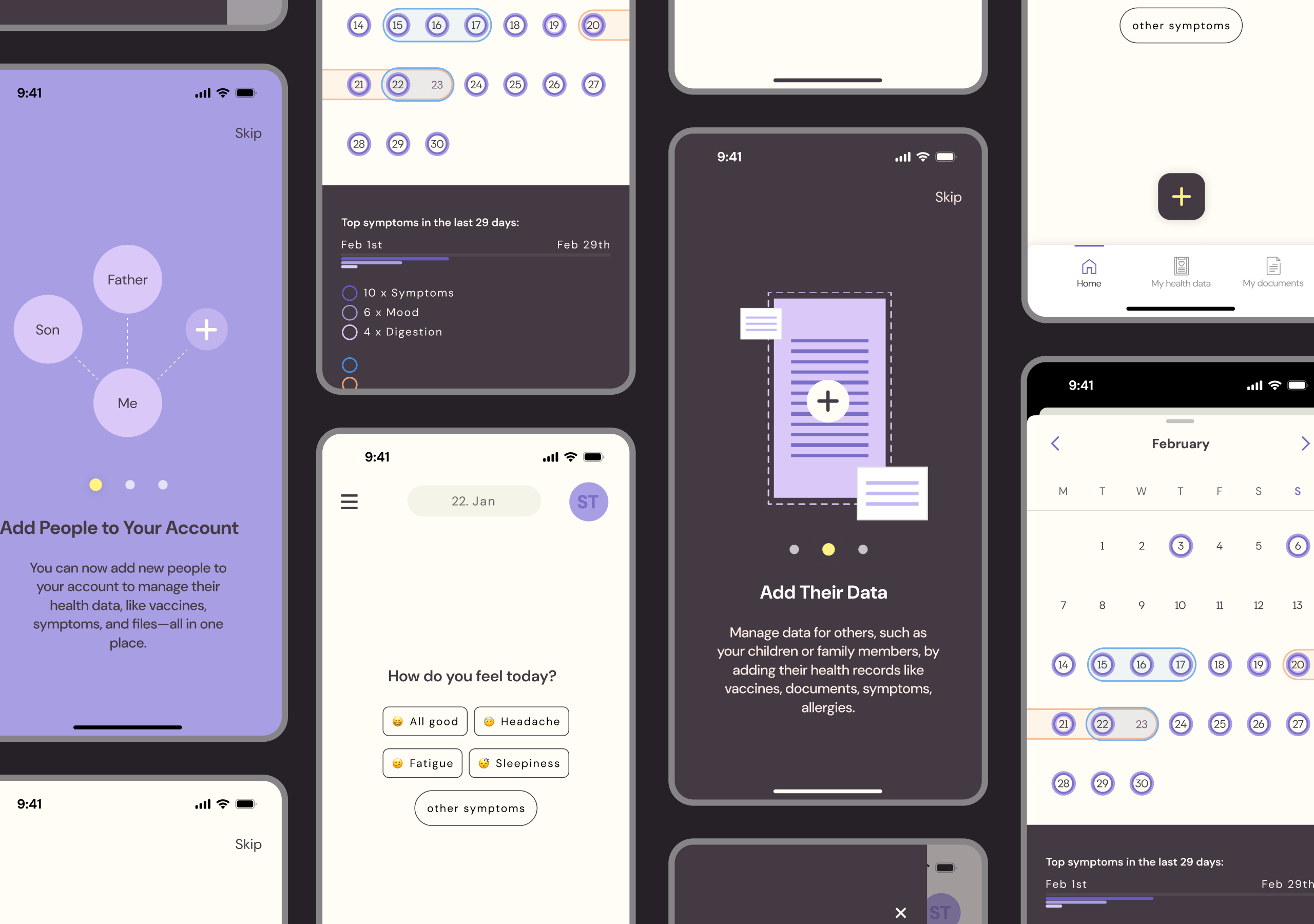 Joona app screens overview